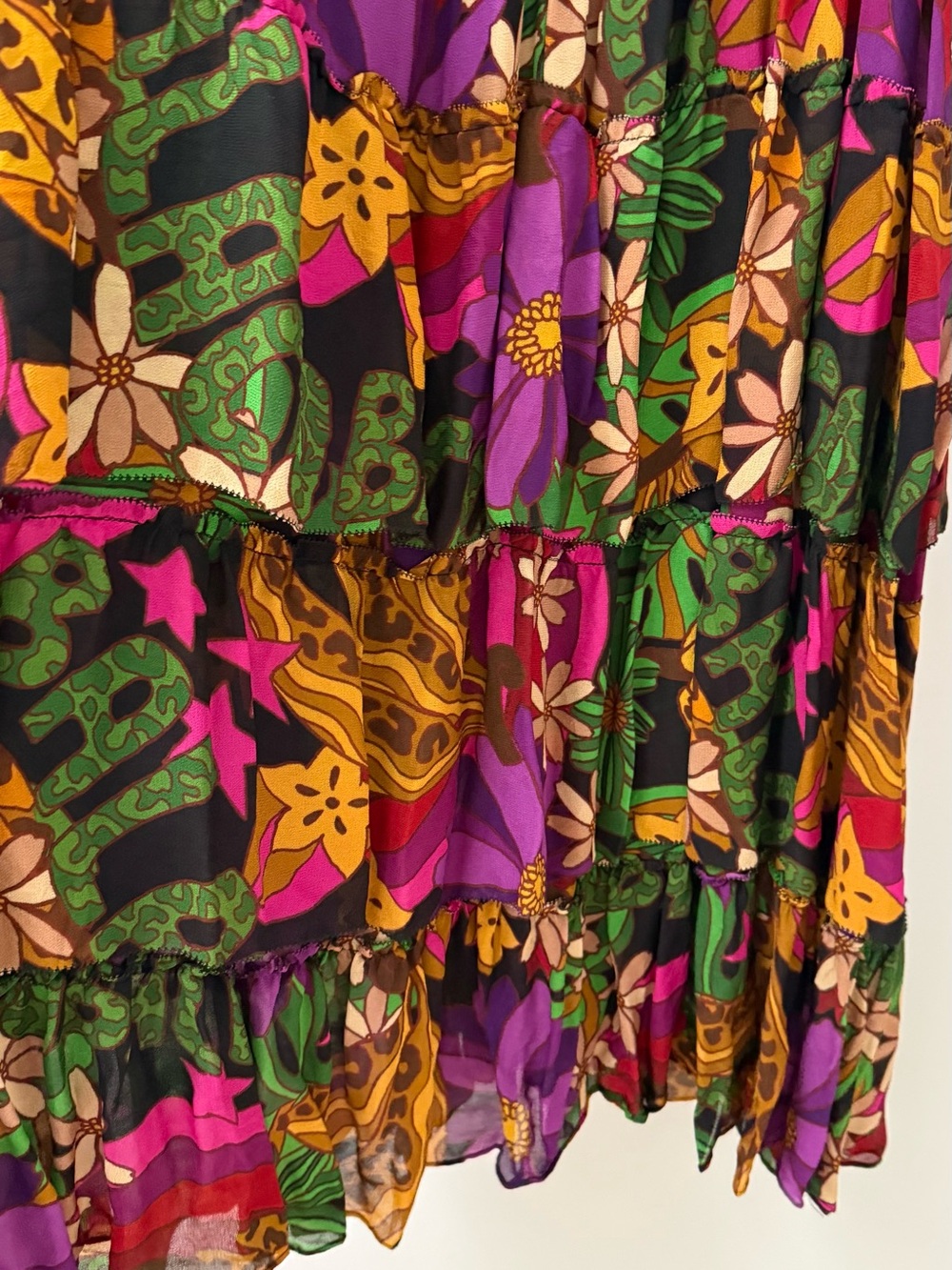 Farm Rio - Star Fruit Maxi Dress — tiered with gathered sleeve - Picture 7 of 10